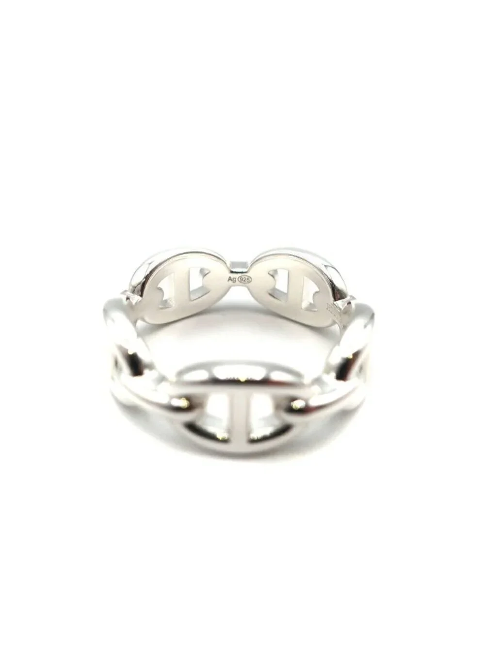 Hermes Chaine D'ancre Enchainee Ring PM Small Silver